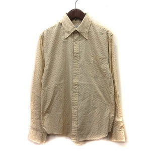  United Arrows UNITED ARROWS shirt dot long sleeve S beige /YI men's 