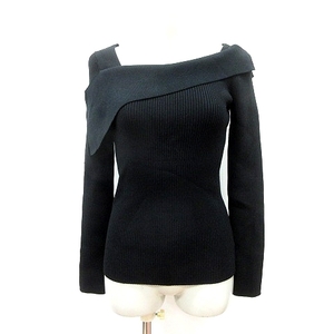  rienda rienda knitted sweater long sleeve rib F black black /MN lady's 