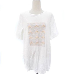 マッキントッシュ ロンドン MACKINTOSH LONDON Tシャツ カットソー 半袖 プリント 花柄 コットン ホワイト 白 44 L位 レディース