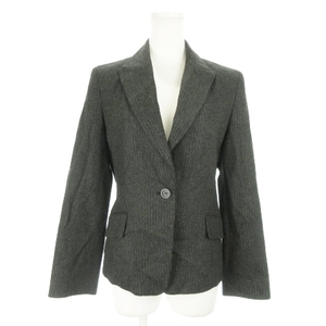  Body Dressing Deluxe jacket tailored total lining wool cashmere . stripe commuting business 9 gray /AO2 * lady's 