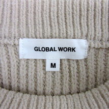 グローバルワーク GLOBAL WORK ニット セーター 長袖 ラウンドネック 無地 オーバーサイズ M ベージュ /YS17 レディース_画像4