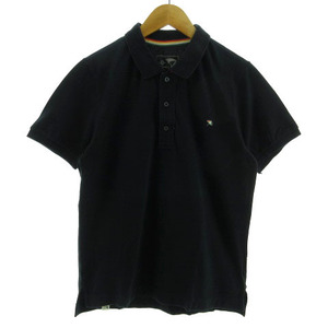 アーノルドパーマー Arnold Palmer ポロシャツ 半袖 ロゴ刺繍 コットン混 ブラック 黒 2 メンズ