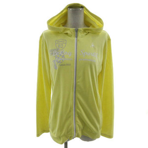  Le Coq s Porte .fle coq sportif Parker long sleeve Zip up Logo print speed . yellow yellow color O lady's 