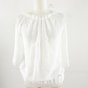  unused goods M z select m*s selectsia- cut and sewn blouse check 7 minute sleeve eggshell white white 34 *A51 lady's 