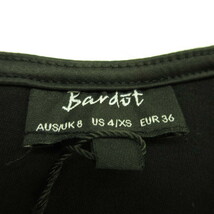 未使用品 Bardot ワンピース ミニ レースアップ 七分袖 ストレッチ 黒 XS *T114 レディース_画像3