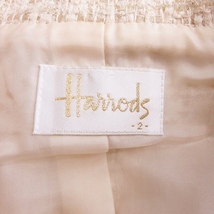 ハロッズ Harrods セットアップ スーツ ジャケット スカート ひざ丈 台形 ツイード 無地 シルク コットン混 ベージュ 2 レディース_画像9