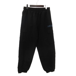アーチ transition paneled cargo pants カーゴパンツ ジョガー 裾ジップ ドローコード ロゴ 刺繍 B222-113 黒 ブラック M ■SM1 メンズ