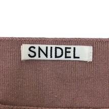 スナイデル snidel ワンピース ニット Iライン ひざ丈 タイト 刺繍 リブ ボートネック 花柄 長袖 F 紫 ピンク パープル レディース_画像5