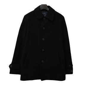 アーバンリサーチ URBAN RESEARCH コート ステンカラー シングル 無地 メルトン ウール 長袖 L 黒 ブラック メンズ