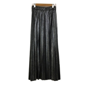  Jeanasis JEANASIS skirt pleat long lustre plain waist rubber F gray silver silver lady's 