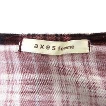 アクシーズファム axes femme カットソー チェック レース 長袖 M 赤 レッド /YK レディース_画像5