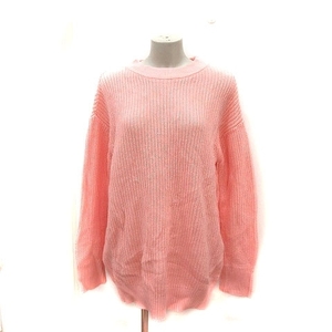  unused goods Jeanasis JEANASIS knitted tunic long sleeve F pink /MS lady's 