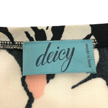 デイシー deicy セットアップ カットソー 半袖 ワイトパンツ 花柄 F/1 黒 ブラック 白 アイボリー ピンク レディース_画像3