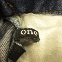 ワンウェイ one way デニムパンツ ジーンズ ワイド クロップド 水色 M *T125 レディース_画像3