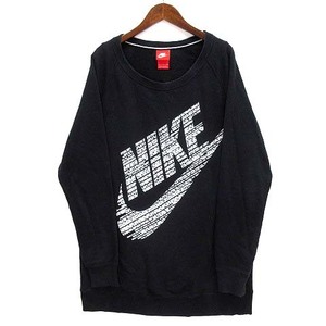  Nike NIKE Rally BF Logo вырез лодочкой тренировочный футболка длинный рукав принт черный чёрный S 823705-010 женский 