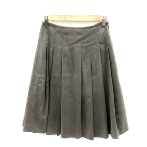  Natural Beauty NATURAL BEAUTY pleated skirt mi leak height plain S gray /SY13 lady's 
