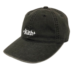 キス KITH 21SS Serif Cap キャップ 野球帽 ウォッシュ加工 ワンポイントロゴ 刺繍 黒 ブラック メンズ レディース