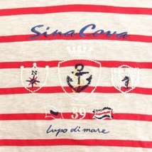 シナコバ SINA COVA Tシャツ カットソー 長袖 ボーダー コットン グレー 2L ■ECS メンズ_画像5