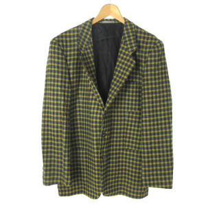  Paul Smith PAUL SMITH tailored jacket 3B одиночный проверка шерсть желтый голубой 90 мужской 