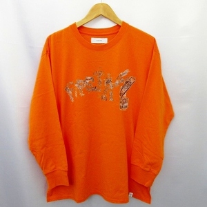 未使用品 ファセッタズム FACETASM タグ付き EY? GRAPHIC LONG SLEEVE BASIC TEE 長袖 カットソー オレンジ 1 Sサイズ相当 メンズ