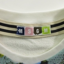 エムエスジーエム MSGM 花柄 トレーナー ノースリーブ フラワー メッシュ カットソー トップス XS 白 ホワイト ■GY09 レディース_画像4