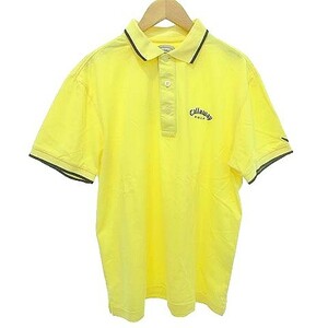 キャロウェイ CALLAWAY Xシリーズ 美品 Classic 半袖 ポロシャツ ゴルフ ウエア M 黄色 イエロー ■GY08 メンズ