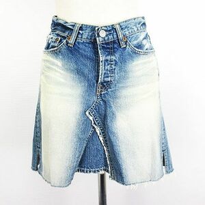 リーバイス Levi's 501 W501-0130 スカート ボトムス ミニ丈 台形 リメイク ユーズド加工 28 インディゴブルー ※EKM レディース