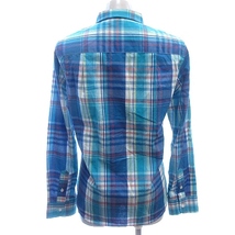 クリアインプレッション CLEAR IMPRESSION ステンカラーシャツ ブラウス チェック 長袖 2 青 ブルー /AU レディース_画像2