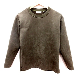  Takeo Kikuchi TAKEO KIKUCHI cut and sewn U neck long sleeve suede S khaki /RT men's 