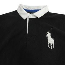 ポロ バイ ラルフローレン Polo by Ralph Lauren ポロシャツ ラガーシャツ CUSTOM FIT ビッグポニー刺繍 ナンバリング 半袖 黒 白 XL_画像2