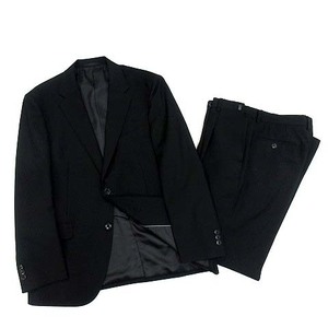 クリスチャンオラーニ CHRISTIAN ORANI スーツ 上下 セット ツイル 2B ジャケット アジャスター付き パンツ 黒 ブラック AB4 メンズ