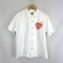 ヒューマンメイド HUMAN MADE YOKOSUKA SHIRT SAILOR イラスト ヨコスカシャツ 半袖 オープンカラー シャツ 白 ホワイト M メンズ_画像1