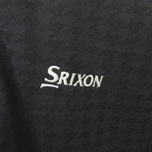 スリクソン SRIXON ゴルフ ポロシャツ 長袖 リブ 刺繍 ジャガード 千鳥柄 黒 白 ブラック ホワイト LL メンズ_画像8