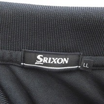スリクソン SRIXON ゴルフ ポロシャツ 長袖 リブ 刺繍 ジャガード 千鳥柄 黒 白 ブラック ホワイト LL メンズ_画像3