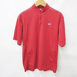  Paradiso Golf Paradiso GOLF рубашка короткий рукав с высоким воротником половина Zip другой ткань переключатель лента вышивка красный красный L мужской 