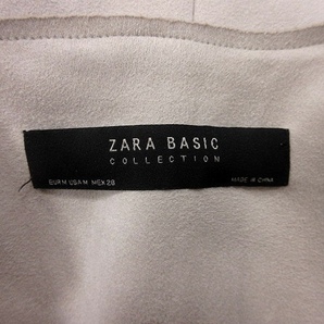 ザラ ベーシック ZARA BASIC ノーカラーコート コーディガン ロング フェイクスエード ロールアップ M ライトベージュ /AU レディースの画像8