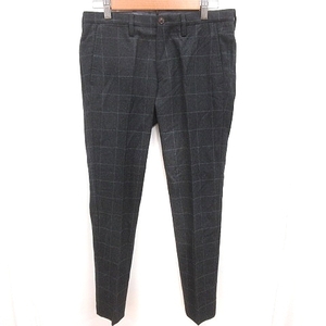  Ships SHIPS pants slacks check wool gray /RT lady's 