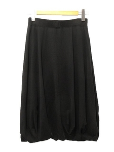  Jurgen Lehl JURGEN LEHL wool smooth tuck ba Rune skirt black black bottoms lady's 