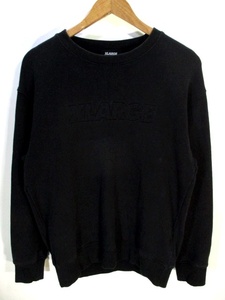  XLarge X-LARGE sweat sweatshirt long sleeve Logo reverse side pie ru black black S QQQ men's 