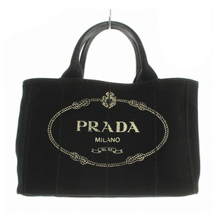プラダ PRADA カナパ キャンバス ハンドバッグ トートバッグ 黒 ブラック /SR15 ■OH レディース
