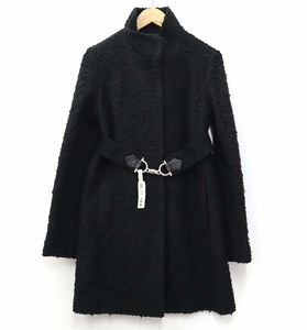  and baipi-&ti- Pinky & Diane & by P&D poodle knitted stand-up collar coat black 38 M lady's 