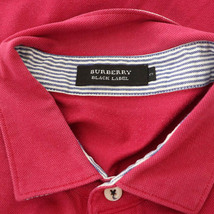 バーバリーブラックレーベル BURBERRY BLACK LABEL ロゴ刺繍 ポロシャツ 半袖 3 ピンク /MY ■OS メンズ_画像3