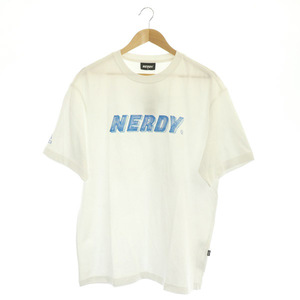 未使用品 ノルディ NERDY Marker Drawing Logo 1/2Sleeve Tシャツ 半袖 クルーネック ロゴプリント M 白 ホワイト /MY ■OS ■SH メンズ