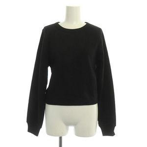  Gap GAP 23SS Vintage soft cropped pants open back sweat sweatshirt long sleeve reverse side nappy XS black black 