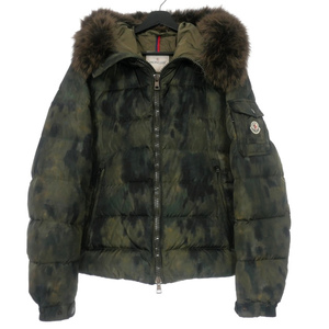 モンクレール MONCLER BYRON ファー付き フード ダウンジャケット ブルゾン 2 オリーブ 緑 420914136725 国内正規 メンズ