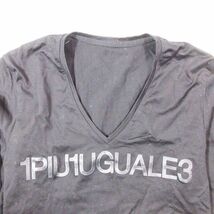 ウノピュウノウグァーレトレ 1PIU1UGUALE3 FLAGSHIP STORE LIMITED V-NECK Tシャツ カットソー クリアロゴ 黒 ブラック 1 レディース_画像3