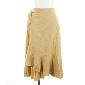  Lounie LOUNIE LAP skirt to coil skirt flair mi leak long frill 38 M beige /KU #OF lady's 