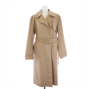  theory theory 22AW LUXE NEW DIVIDE WRAP TRENCH Chesterfield coat long cashmere . wool belt outer P beige 