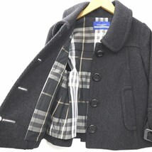 バーバリーブルーレーベル BURBERRY BLUE LABEL ツイード バーバリーチェック ショート コート 38(M) グレー_画像4