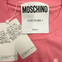 未使用品 23ss モスキーノ MOSCHINO Double Question Mark ダブルクエスチョンマーク ロゴ プリント コットンジャージ Tシャツ XS_画像4